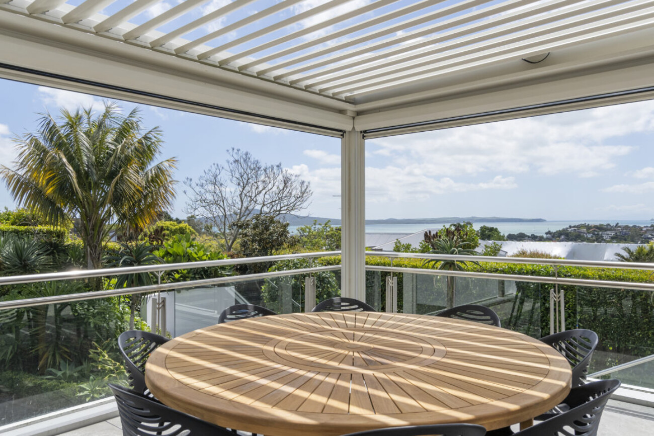 a table sun stripped by overhead lighting set up